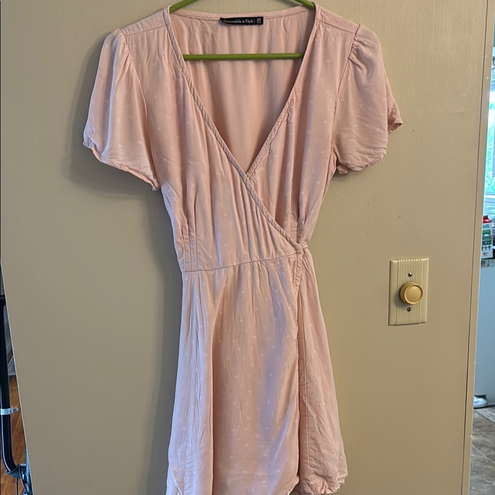 Abercrombie & Fitch Light Pink Wrap Mini Dress